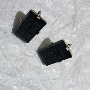 Black Rectangular Onyx Women's  Screw Back Earrings